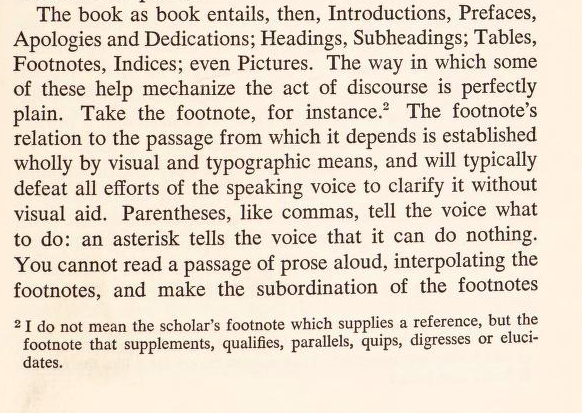 5. Great moments in history of footing, from Hugh Kenner's The Stoic Comedians (1963), where the footnotes themselves illustrate the argument about the literary effect of footnotes.