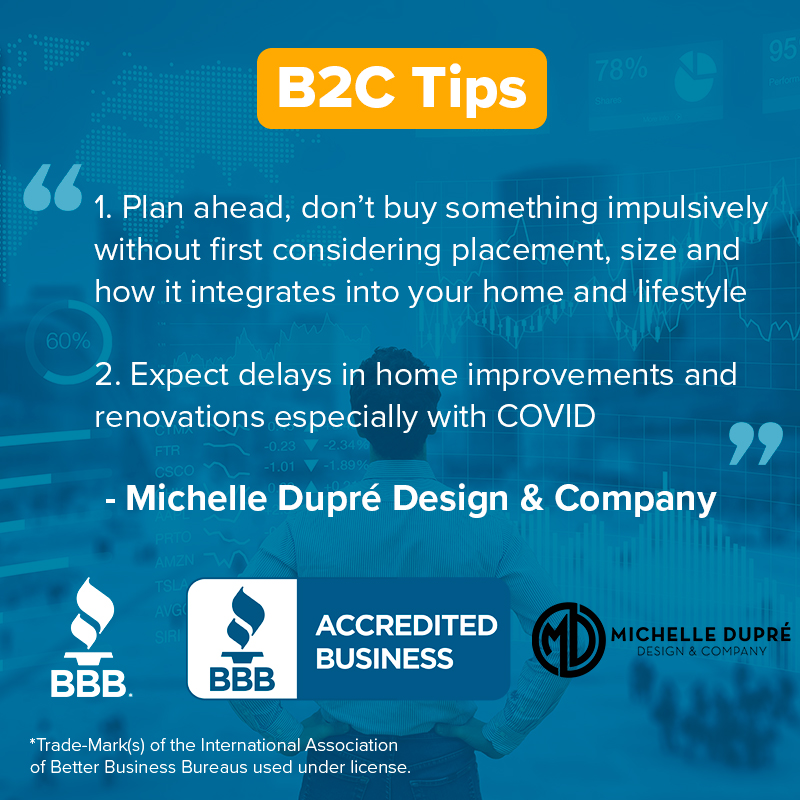 BBB_BC's tweet image. Michelle Dupre Design &amp;amp; Company has a great tip to share with consumers.

Do you have similar tips to share? Send us a quick DM or email us at communications@mbc.bbb.org

#BBBSmallBusinessMonth #B2CTips #StartWithTrust
