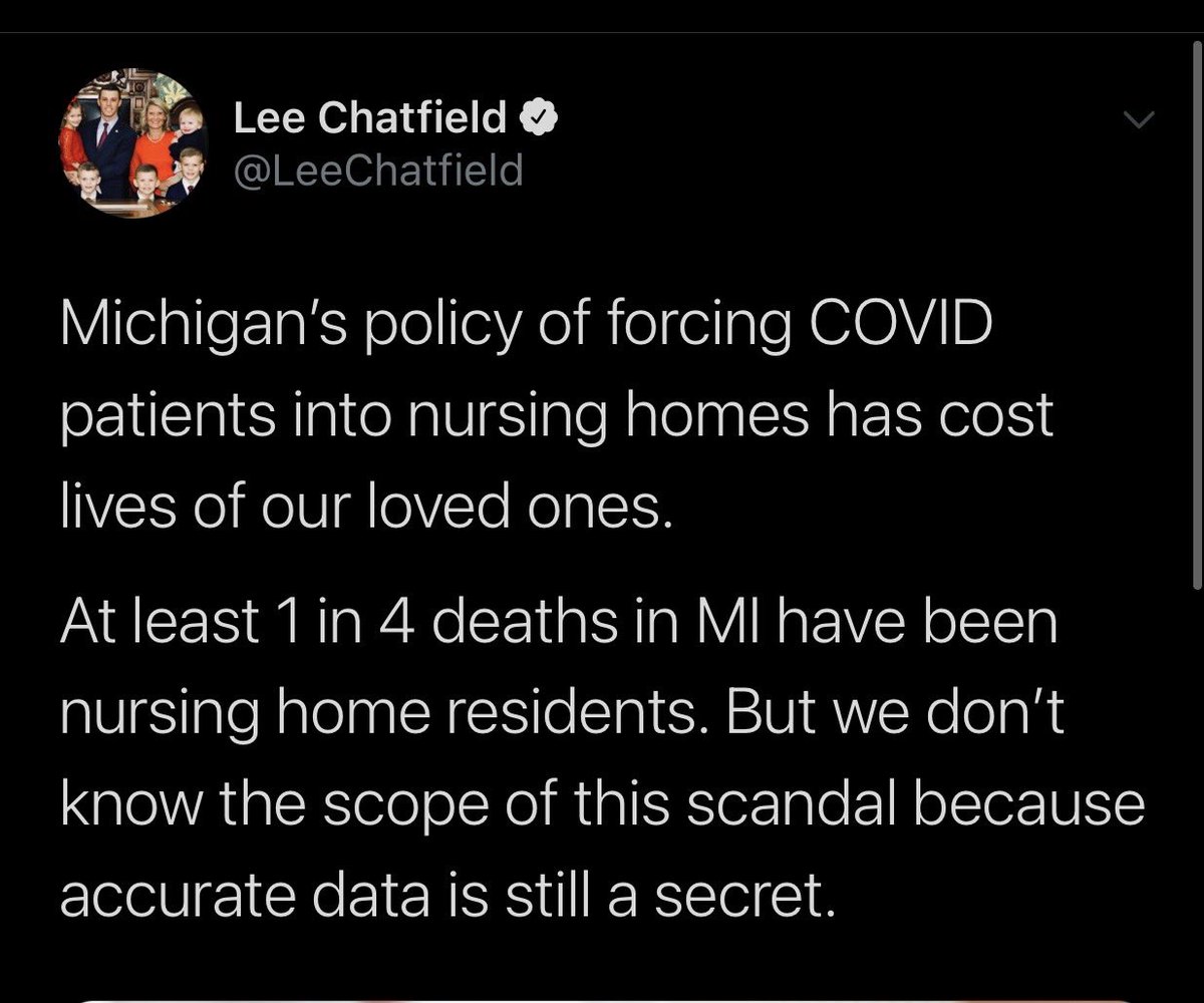 Almost immediately they started going after the governor over cases & deaths in nursing homes. It wasn’t true: Michigan ranks 18th in nursing home fatality rate, behind Mississippi, Louisiana, Alabama, and South Carolina. But in the fever swamps, Whitmer and Cuomo are murderers.
