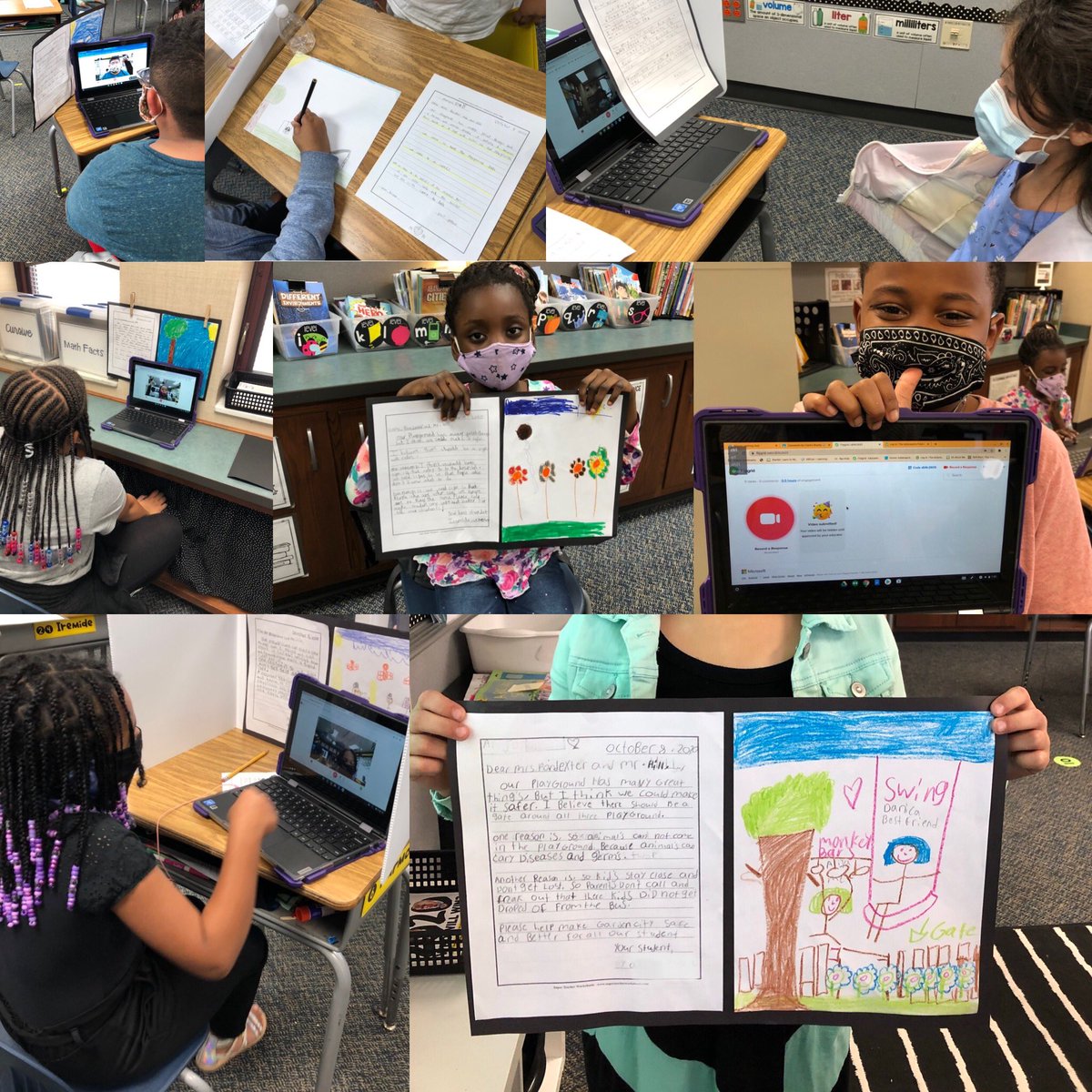 Using @Flipgrid to present our unit projects! Proud of their hard work and creativity! 🦈 💜