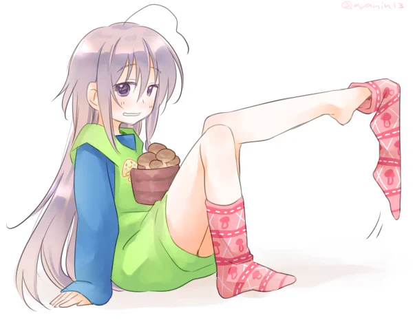 これは寒い時期にのみ見られる風物詩、しょうこのゆるゆるくつしたです? 