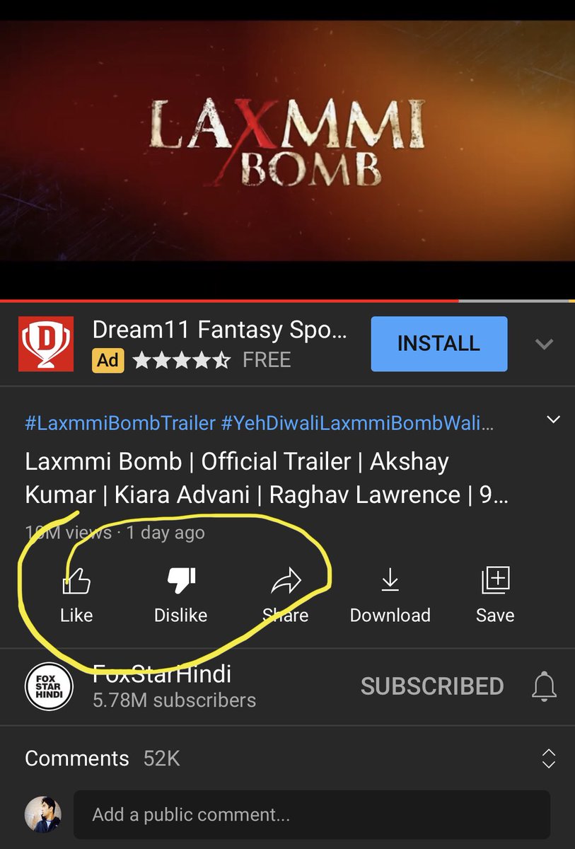 #LaxmiBombTrailer is all cringe. Well .. that’s why the dislike button is disabled in YouTube.