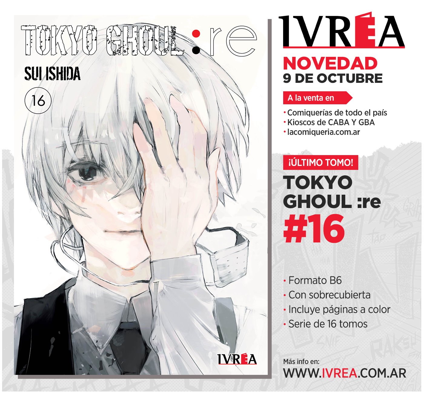 Ivrea Argentina Les Recordamos Que Ya Se Encuentra A La Venta Tokyo Ghoul Re 16 Ultimo Tomo Formato B6 Con Sobrecubierta Incluye Paginas A Color T Co Ygzbqwmbv1 Twitter