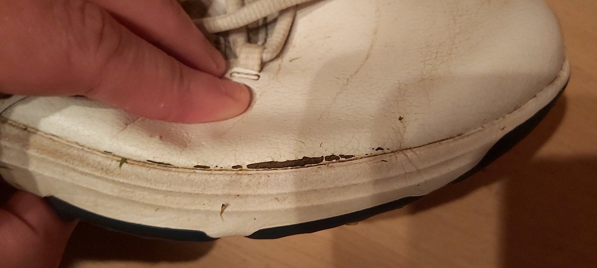 Golfing_Stu's tweet photo. @completegolfer1 Bought these Skechers Golf Shoes from you 4 months ago and they're falling apart and leaking. https://t.co/6QnESt9kOv