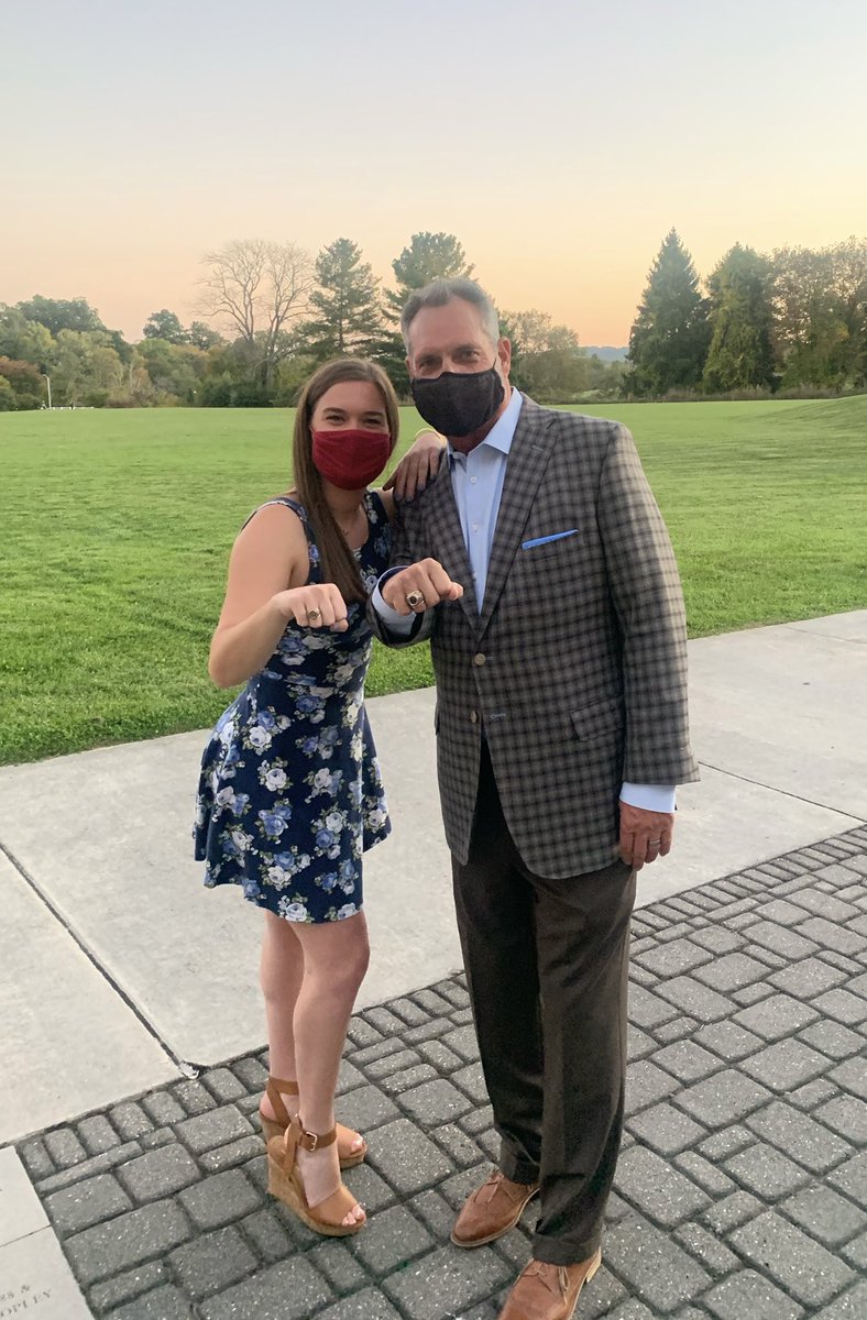 SonsofSatVT's tweet photo. #Hokies, 

Shout out to our ambassador and Class of 2022 President @DaniellePanico1 on unveiling the design of the class ring last night at 2022 Ring Premiere.  

The Class of 2022 ring namesake is none other than @coachfostervt. https://t.co/gkB6ts4fKz
