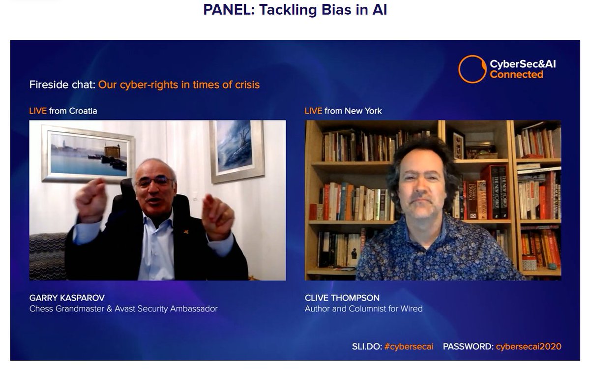 Marina_Z's tweet image. &quot;2020 has taught us that we are way behind in terms of #AI&quot; says Garry @Kasparov63 #CyberSecAI