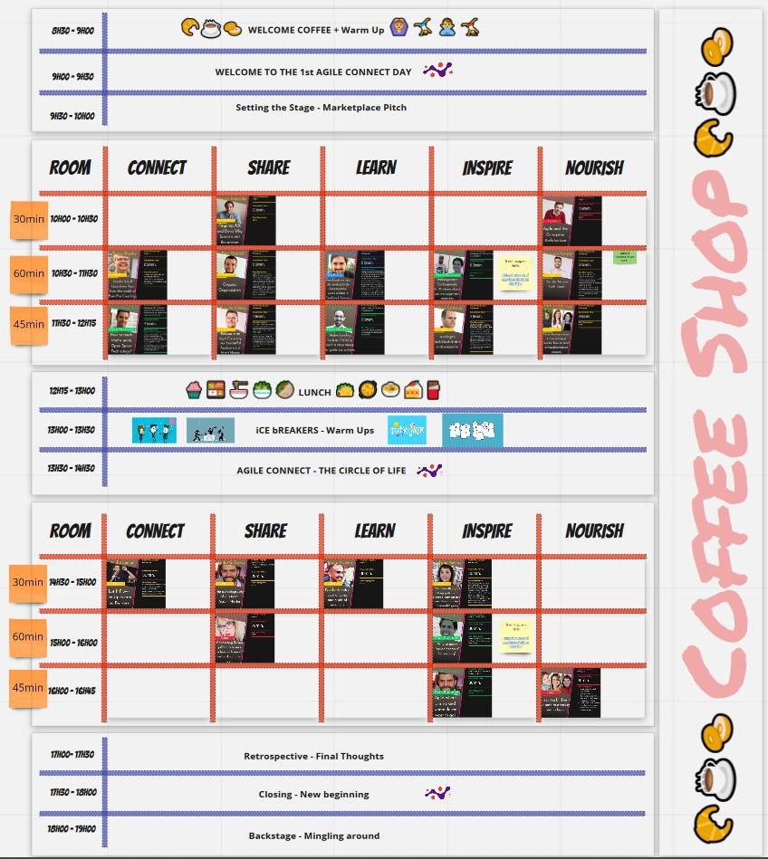 agile_connect's tweet image. Saturday is the DAY! 😍Here is a sneak peak of our agenda for the marketplace! You can still join and propose your own session!
Check out our amazing event here: (miro.com/app/board/o9J_…)
#agileconnectday