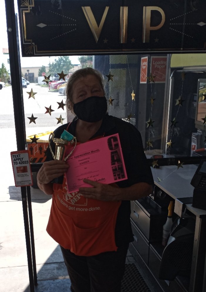 Whoo hoo Kimber! Wow!!! Cashier of the Day at 6349. Also our credit Queen.  Yeah! Yippeeee! CAM2020 <a href="/THDGeorgeM6349/">George Martinez</a> <a href="/THDSMLisa/">Lisa Holzhauser</a> <a href="/Natalie89730922/">Natalie Infante</a> <a href="/TMcKenzie_THD/">Theresa McKenzie</a> <a href="/sammie4974/">Samantha George</a>