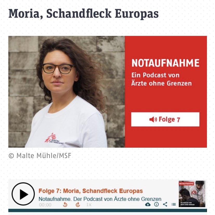 Mit @4000studio habe ich die neue Folge des #Notaufnahme #Podcasts von <a href="/msf_de/">Ärzte ohne Grenzen</a> produziert. Es geht um die Situation geflüchteter Menschen in #Moria und das unfassbare Versagen Europas.

<a href="/AnnaDushime/">Anna Dushime</a> und <a href="/chkatzer/">Christian Katzer</a> sprechen mit <a href="/MarieManteuffel/">Marie Manteuffel</a>.

🎧 aerzte-ohne-grenzen.de/notaufnahme-fo…