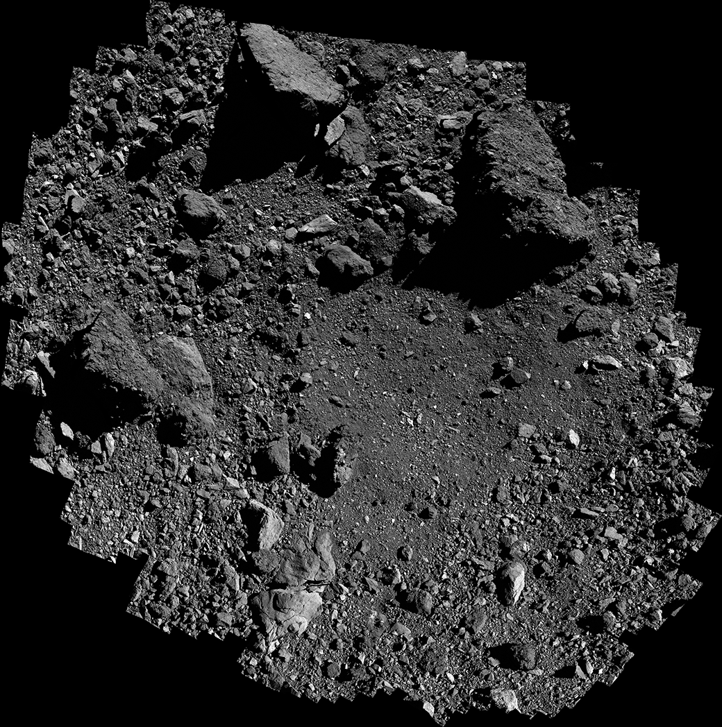 OSIRISREx's tweet photo. It’s official. Carbon-bearing material (including organic compounds!) is widespread on Bennu’s surface and present at site Nightingale. So, I'll likely achieve a major mission goal: collecting carbonaceous material. https://t.co/w24Rynj8lw