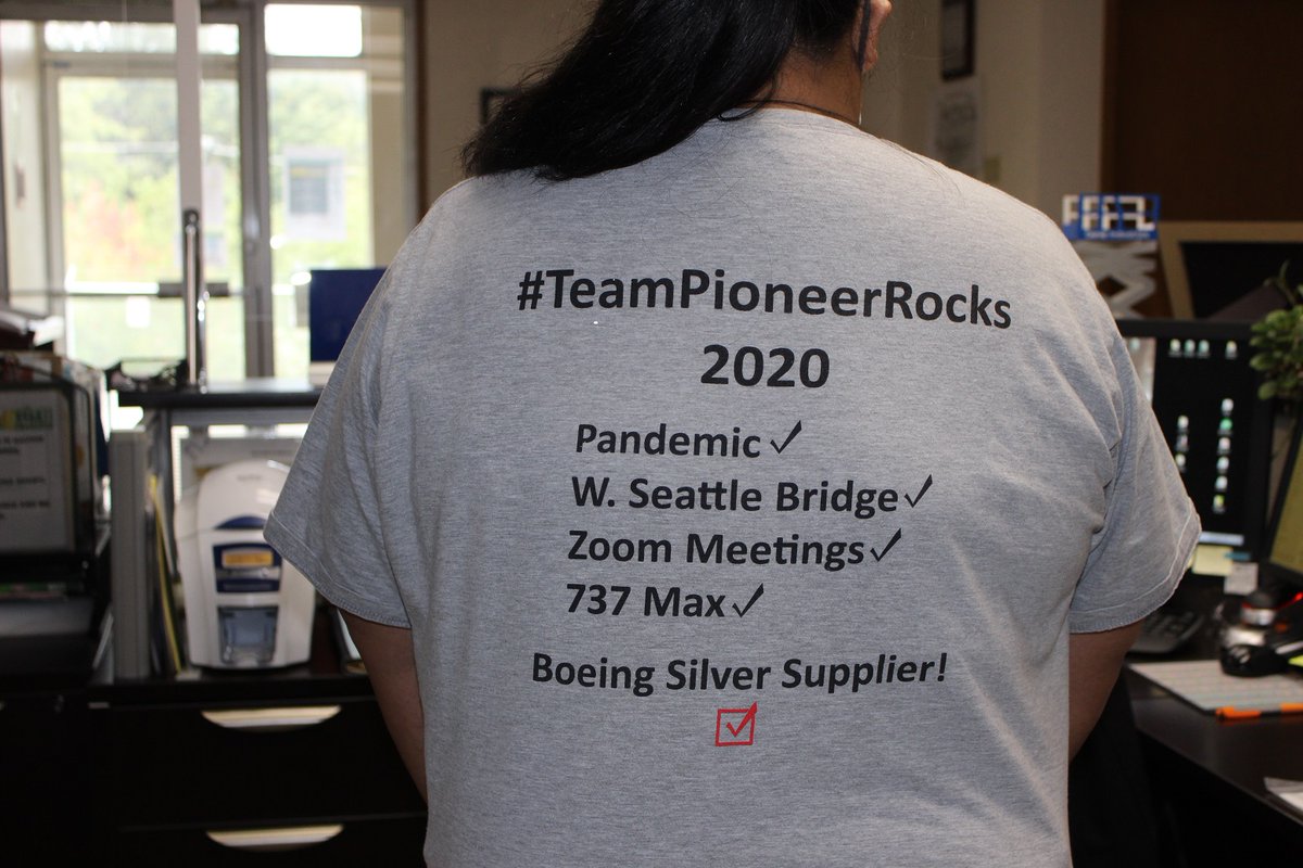 PioneerWA's tweet photo. Our Pioneer Industries' team rocks! They're working through the #COVID19 pandemic, #WestSeattleBridge shut down causing a traffic jam in front of our plants, & through all this they still were awarded The Silver Supplier Award from Boeing. Go Team! #SuperHeroes #TopProfessionals https://t.co/rcXxuy94AS