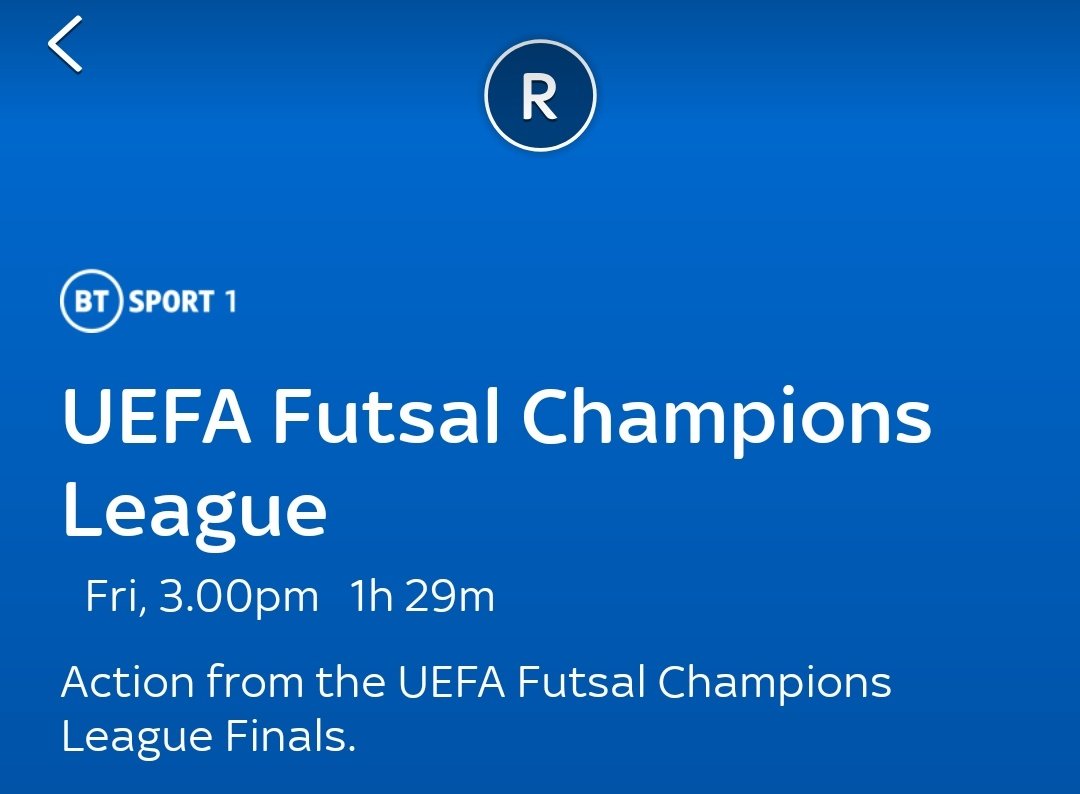 ****Breaking News****
<a href="/UEFAFutsal/">UEFA Futsal</a> on British TV..
LIVE... On <a href="/btsport/">TNT Sports</a> 👍🏼👍🏼👍🏼
Spread the news...