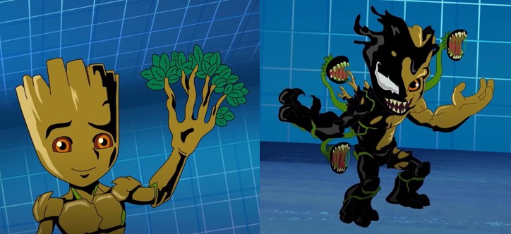 DisneyPrensaArg's tweet photo. Este sábado 10 de octubre a las 21:00 @DisneyXD_LA estrena un nuevo episodio de Marvel's Spider Man: Maximum Venom. Groot aterriza en la Tierra para entregar una advertencia a Peter Parker y se convierte en el blanco perfecto para el malvado Venom👉https://t.co/CrJahUj6VR https://t.co/b0yKs4ssA4