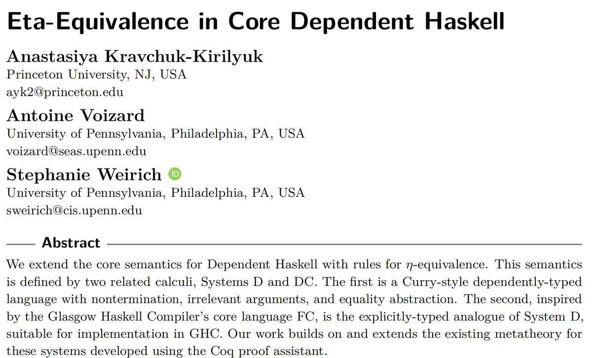 Iceland_jack's tweet photo. Eta-Equivalence in Core Dependent Haskell #HaskellPDF does anyone use hashtags anymore https://t.co/h01ytlygcX https://t.co/apRTYeifeq