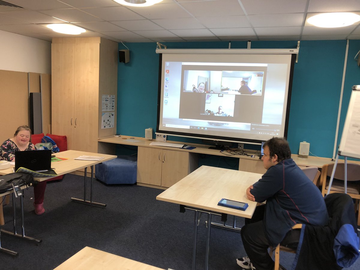OpeningDoorsLD's tweet photo. We are working in different rooms at @merchants_place one group is looking at the zoom i statement workshop for people with Learning disabilities. The other team is updating and developing a new diabetes zoom workshop.
#ODuserled #ODtraining https://t.co/e27wcr4l5W