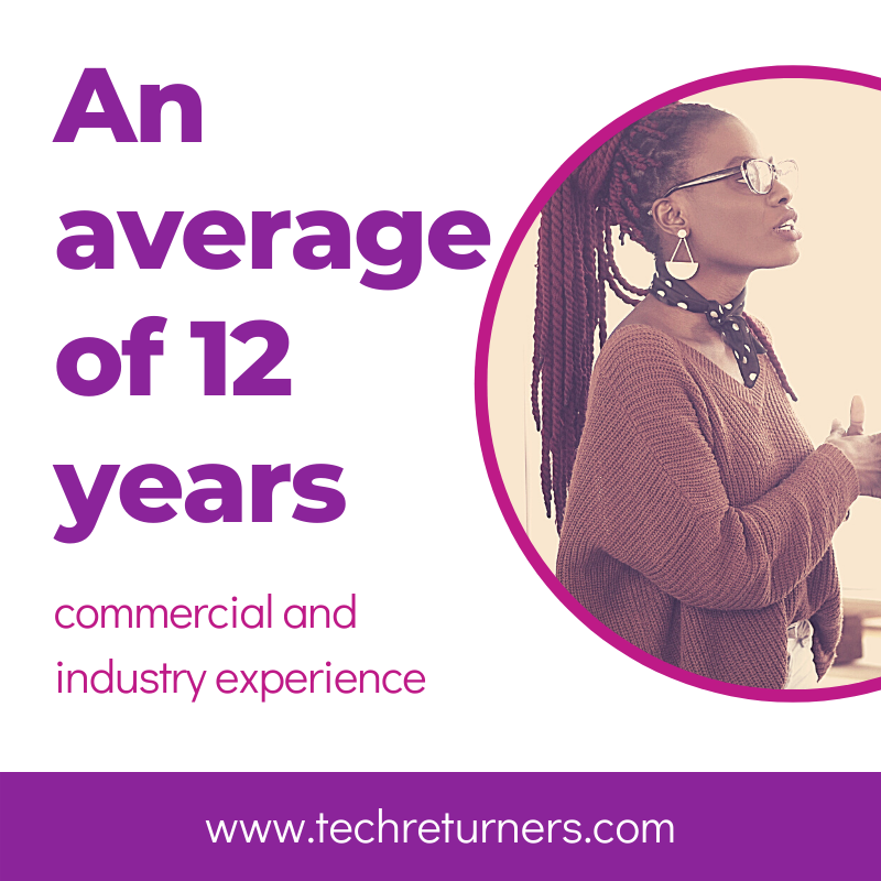Our latest cohort of #YourReturnToTech has an average of 12 years of #commercial and #industry experience across #banking #financialservices #Engineering #Travel and #Technology.
Want to bring #transferable commercial skills to your tech team? ow.ly/AQpx50BzQ2i.