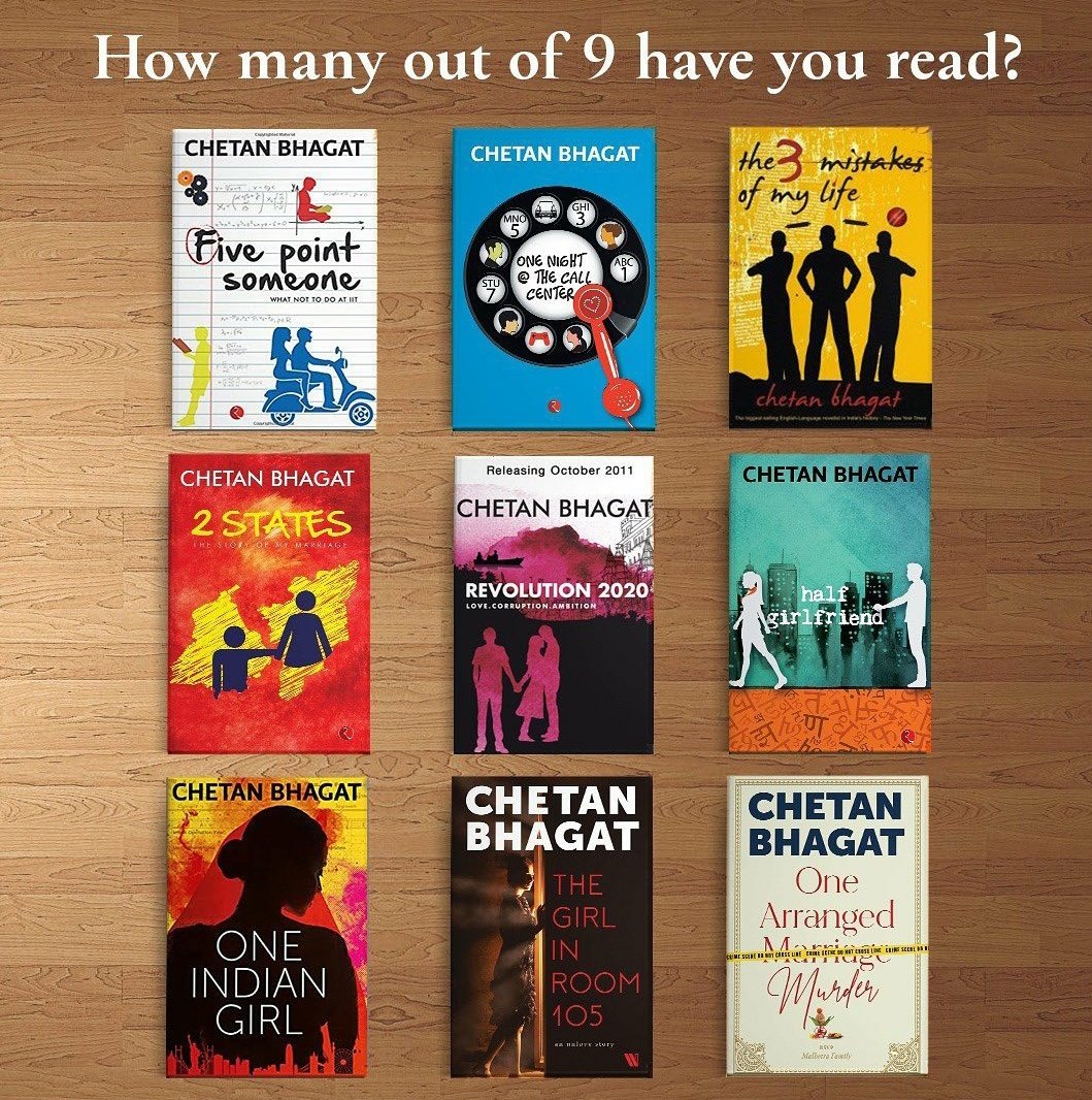 Thank You @chetan_bhagat Sir for these gems. Being a 90s kid, the bunch had helped me through a lot relatable ups and downs. Hoping to have more such moments as I grow old.
