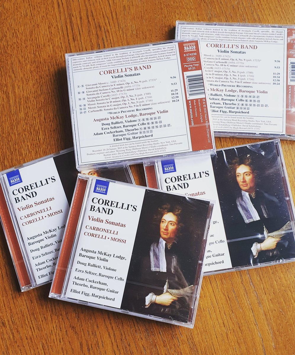 Look what has arrived!! Official release date is tomorrow so get your Spotify ready 😉
Music of Italian violinists Corelli, Mossi, Carbonelli and includes a #worldpremiere recording! 
#baroqueviolin #classicalmusiclover #NewRelease 
@naxosrecords @JuilliardSchool