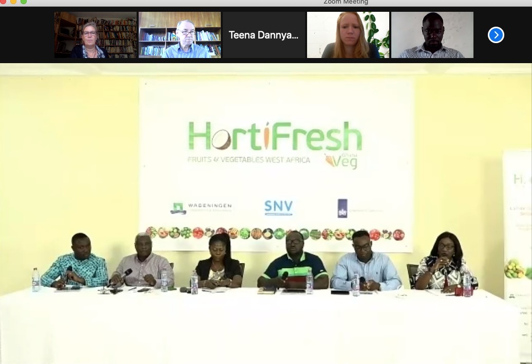 HortifreshWA's tweet photo. The just ended Virtual Business Platform Meeting on Food Safety in the Horticulture Sector. Thank you for your participation.@NLinGhana @WUR_WCDI @SNVGhana @sassibeyyeboah @Hanson_Arthur @EAcheamp https://t.co/un0IAwtkfg