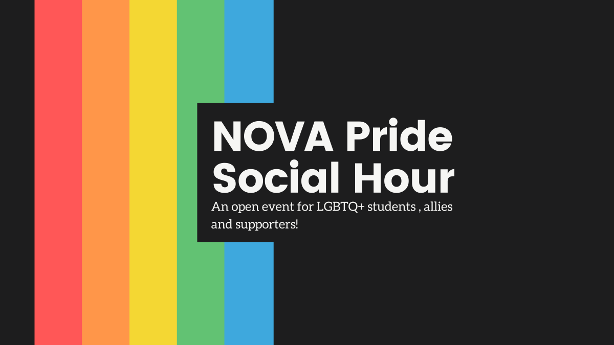 ANStudentLife's tweet photo. There is a NOVA Pride Social Hour today, October 8th from 1-2 pm EST. Visit the VSU or check out This Week @ NOVA (email) for the link! #NOVAPride https://t.co/j9BsjdgyJ8