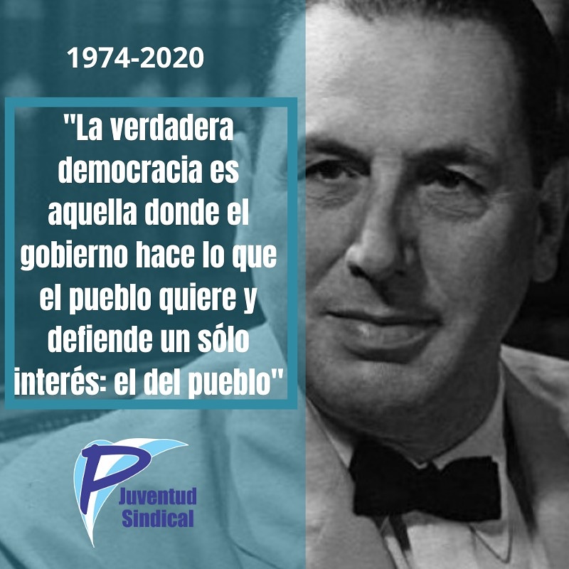 Valoremos la democracia como se debe y como nos enseña Juan Domingo Peron. " La verdadera Democracia es aquella donde el gobierno hace lo que el pueblo quiere y defiende sólo un interés: el del pueblo" #PeronCumple #Peron125años