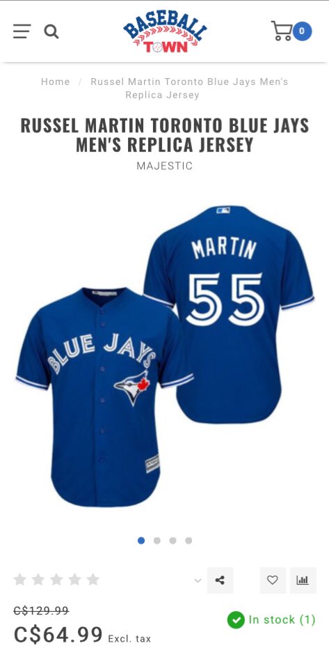 NWT Toronto Blue Jays Russell Martin Majestic Sewn Baseball Jersey Mens 3XT  RARE