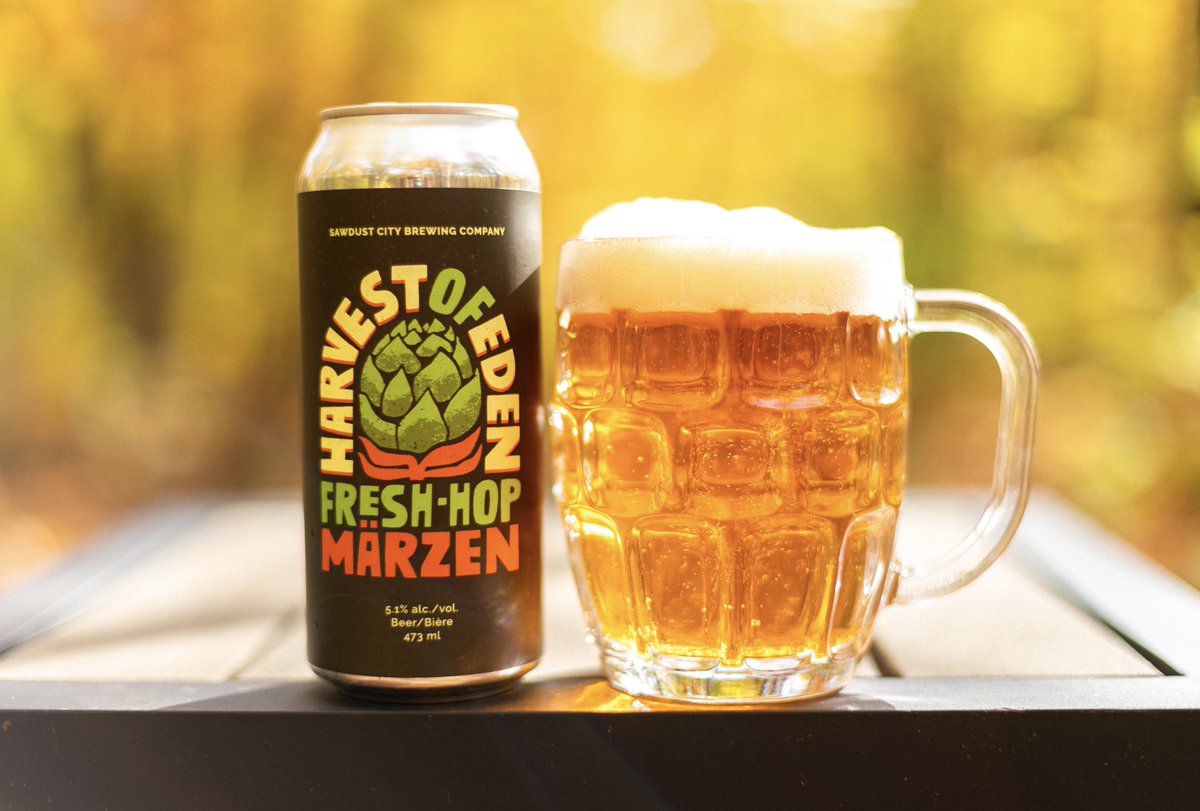 #BeerRelease time! #HarvestofEden fresh-hop Marzen is an old-world lager, with a base of warm bready Vienna malt, lifted by spicy, floral, citrusy cascade hops fresh from <a href="/VQH_Farms/">VQH Farms</a>. Both crisp and satisfying, it’s the perfect October pint! Available now at the brewery and online