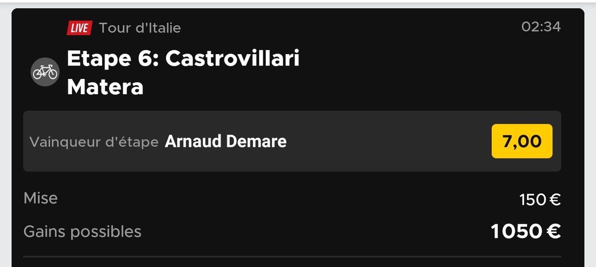 Hééé Mercé !!!! Arnaud Demare qui fait encaisser la team Udrilprono popopopo