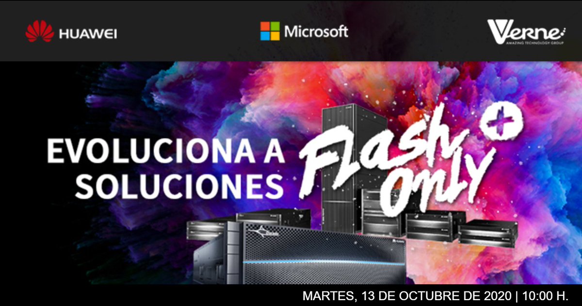 VerneGroup's tweet photo. WEBINAR | Apúntate a nuevo #webinar de soluciones #FlashOnly de la mano de #Huawei y #Microsoft
👉https://t.co/0zLS3EcmtG
📅 Martes 13 Oct.
🕝 De 10 a 11.15
Descubre las soluciones #ActivoActivo, #AllFlash, #DisasterRecovery
🎁 Además, podrás ganar un SmartPhone P40 Lite🎁 https://t.co/TaakUU3jxo