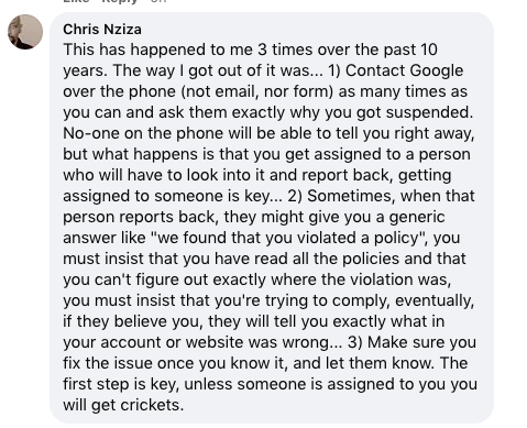 How do you get a Google Ads account unsuspended?