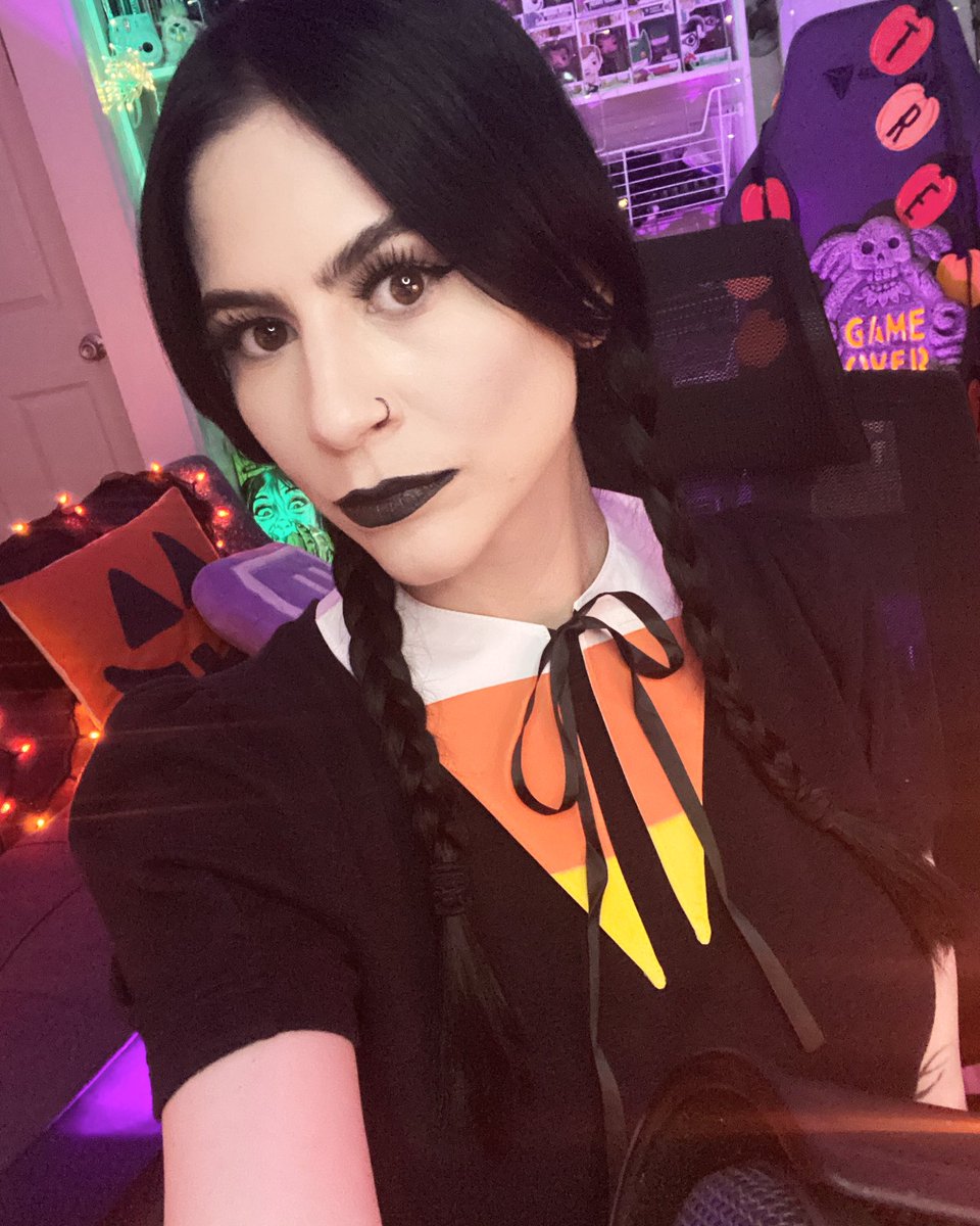 z0mbyte_'s tweet photo. Trick ‘R Treat Wednesday Addams 
#happyhalloween #twitchtv #TwitchAffilate #TrickORTreat https://t.co/fmBKJENmRU