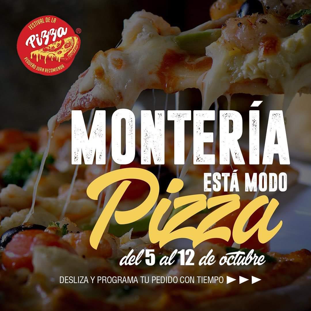 BNova53's tweet photo. Buenos días #Monteria recuerden aun estamos en #ModoPizza del 5 al 12 de octubre @Juangarciaorteg siempre con excelentes propuestas. Que esperas para pedir la tuya!!! https://t.co/1ENhgDJhuw