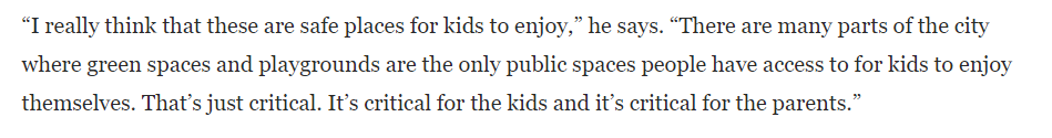 I know that I rant often about public green spaces and was honoured to write with <a href="/DrBeccaK/">Dr. Becca Krukowski</a> in <a href="/baltimoresun/">The Baltimore Sun</a> baltimoresun.com/opinion/reader…

Was so happy that <a href="/washingtonpost/">The Washington Post</a> ran this story today
washingtonpost.com/goingoutguide/…

Great contributions by many, and my appeal being safety and equity