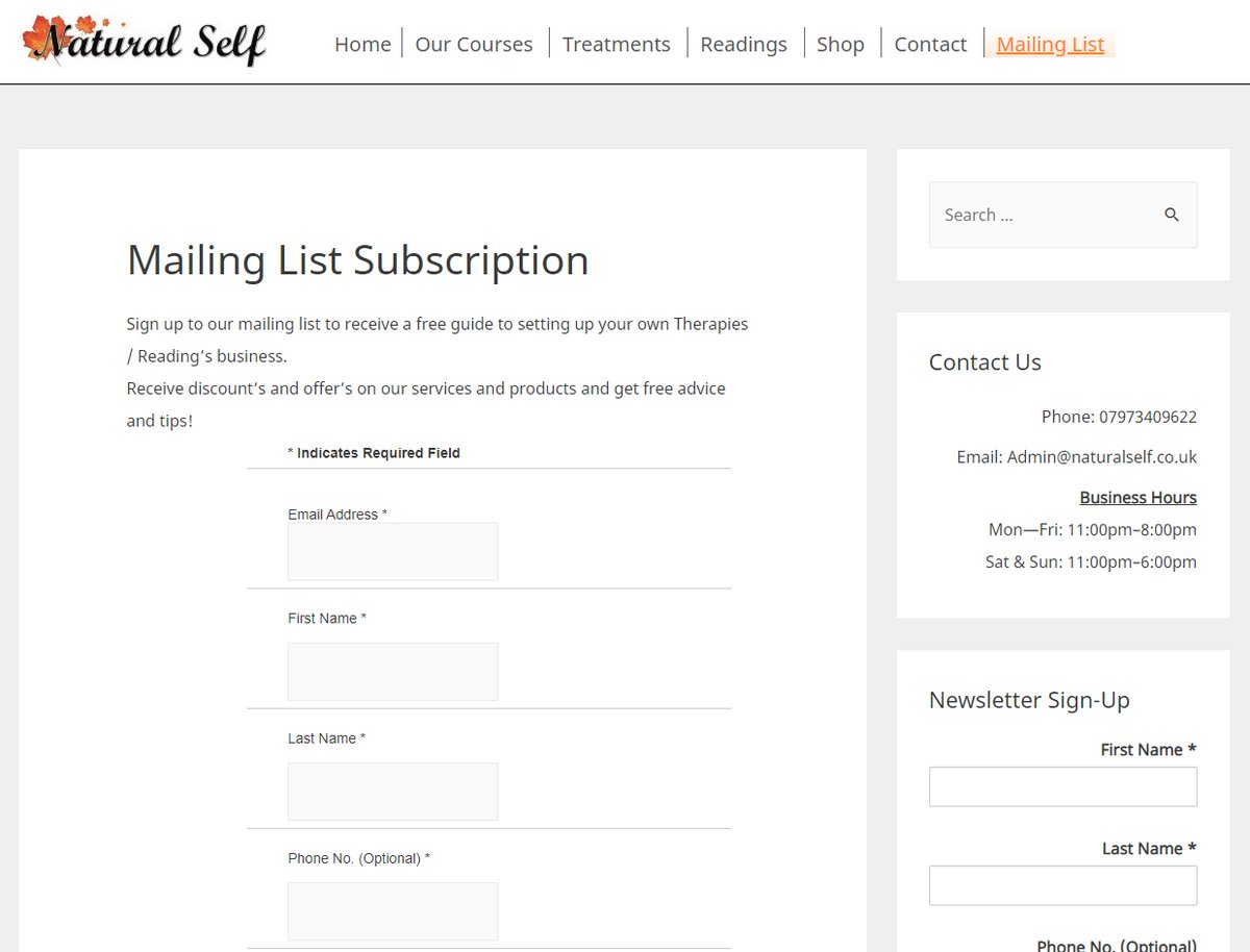 Subscribe to our mailing list to stay up to date with our services, treatments and readings and receive a FREE copy of our exclusive 'Build your own business' Guide!

naturalself.co.uk/mailing-list-s…