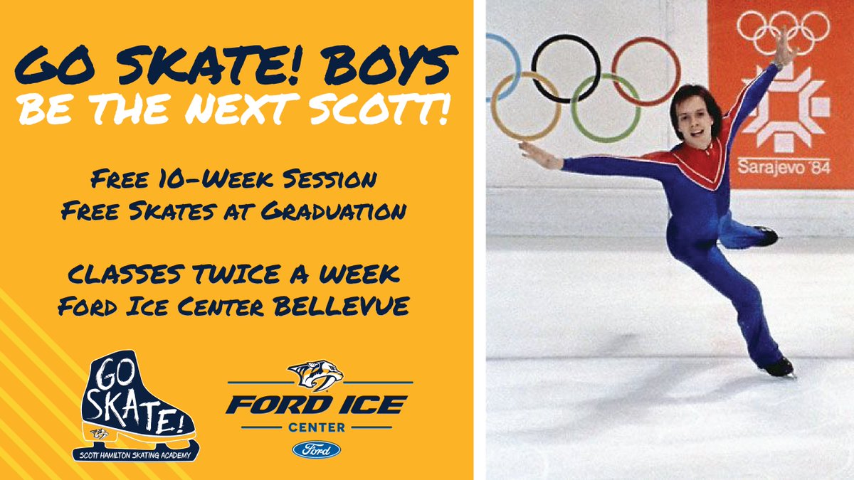 You could be the next Scott! The <a href="/ScottSk8Academy/">ScottHamiltonAcademy</a> presents, Go Skate! Boys. 

Go Skate! Boys is for ages 5-12 looking to begin their skating journey! The 10-week program includes 2 classes each week and free skates at graduation.

Learn more 👉 bit.ly/Go_Skate