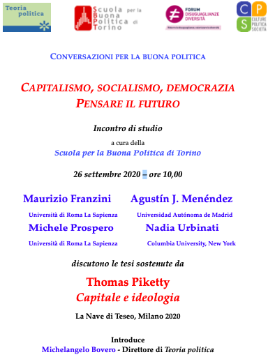 SbpTorino's tweet photo. Se vi siete persi la diretta, la nostra discussione su «Capitale e ideologia» di Thomas Piketty è online su YouTube ➡️ https://t.co/vTiSrs2BnK
.
Hanno discusso Nadia Urbinati, Maurizio Franzini, Michele Prospero e Augustín José Menéndez. Introduzione a cura di Michelangelo Bovero https://t.co/DWiJWJdcDv