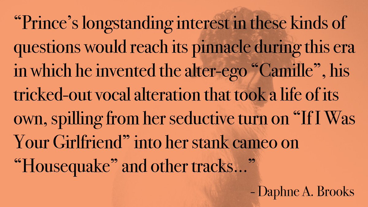 Camille inhabits P’s feminine side.Some have mistaken Camille for a woman & is often described as his female alter ego.In the Deluxe book in Daphne’s essay, she refers to Camille as “her.” She said the same on the Official P Podcast. P did not identify Camille as “her”.