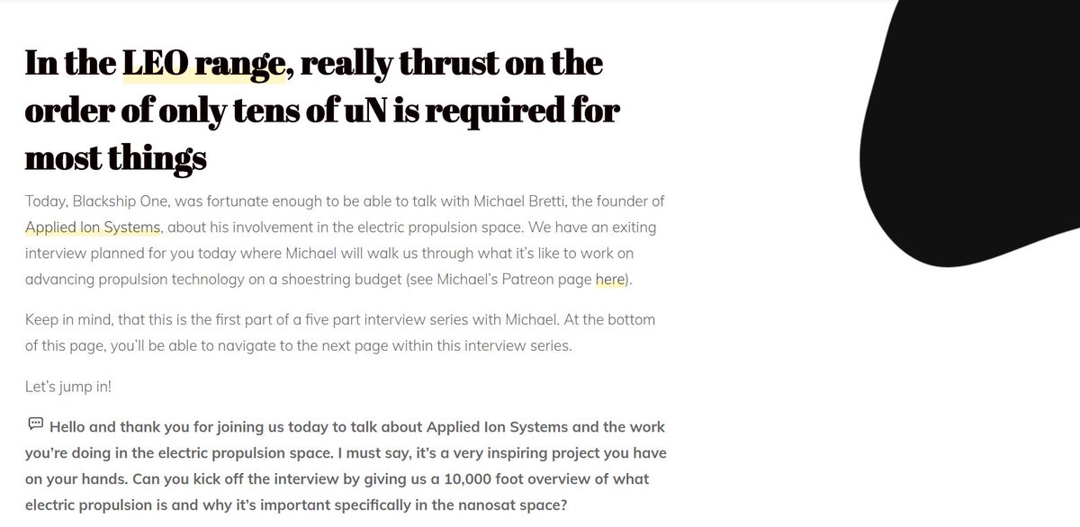 You don't need much thrust to do a lot in LEO. 

👉 blackship.one/how-electric-p…

#space #NewSpace #CubeSat #satellite #satellites #smallsat