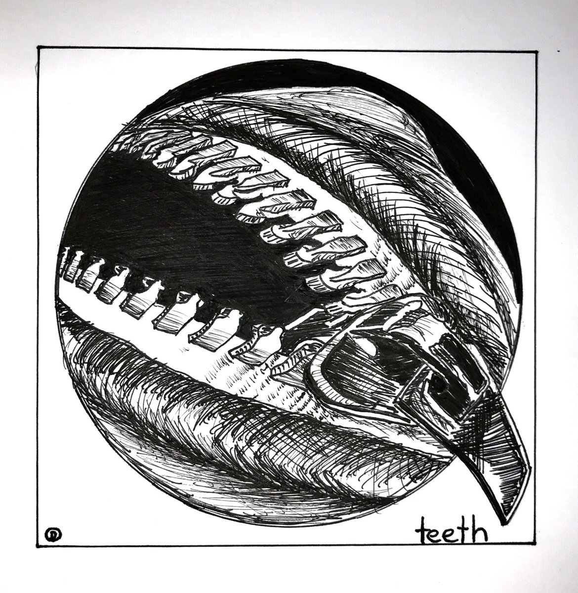 Inktober Day 8- Teeth. #inktober2020 #artteacher #handdrawn