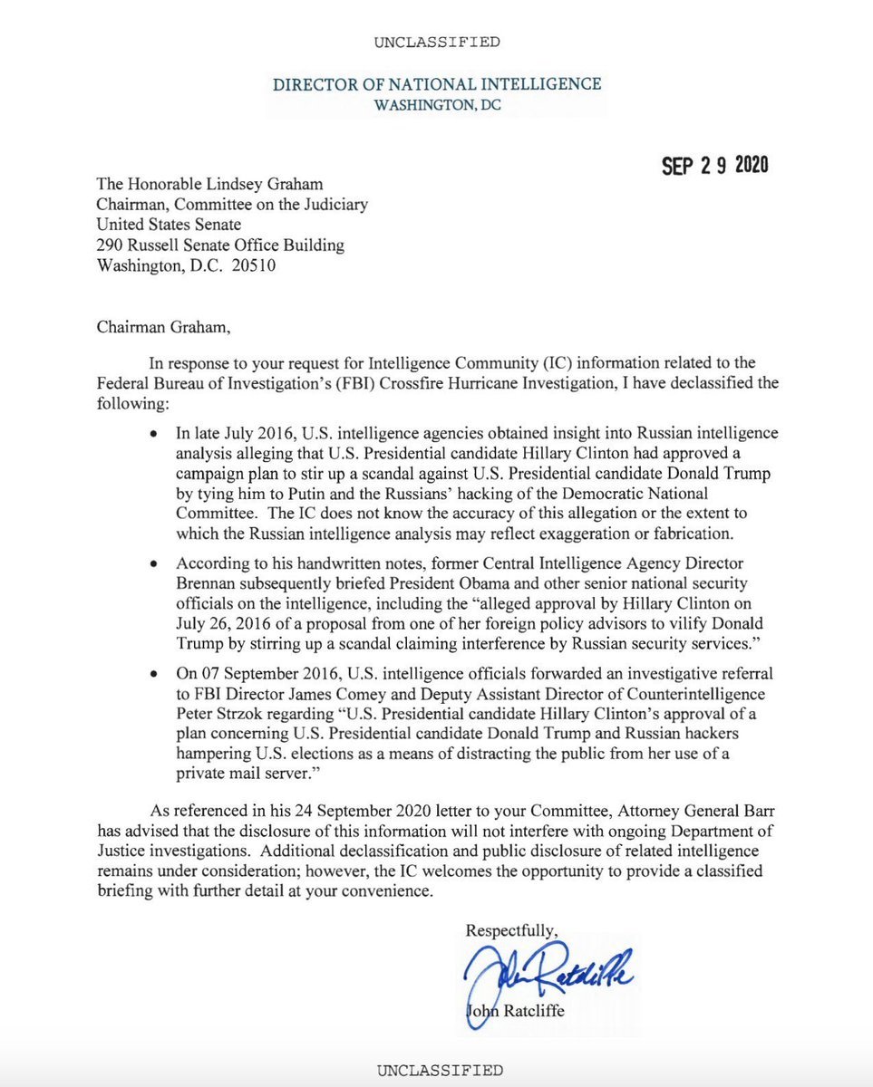 It is clear that someone wanted investigators to believe that Comey knew about this referral which went to the FBI attention to Strzok. Comey does nto recall being shown or briefed on this referral, likely because either Strzok or McCabe kept him in the dark but framed him again.