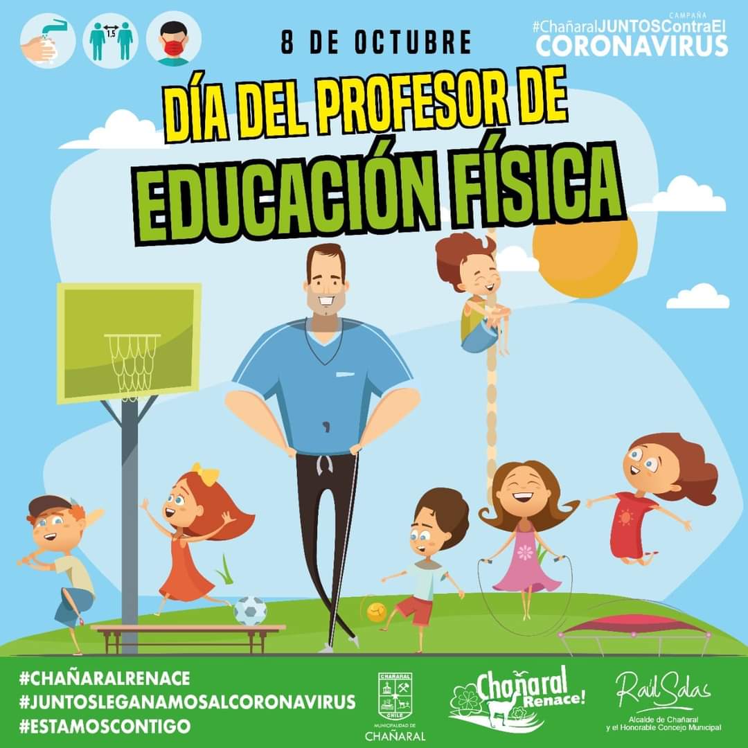 Saludamos a todos los docentes que contribuyen al bienestar de niñas, niños y adolescentes cada día. ¡Feliz día!

<a href="/RAUL_SALAS_A/">Raúl Salas</a> #ChañaralRenace #EnChañaralCuidamosNuestraGente #QuédateEnCasa #Atacama #DíaDelProfesorDeEducaciónFísica
