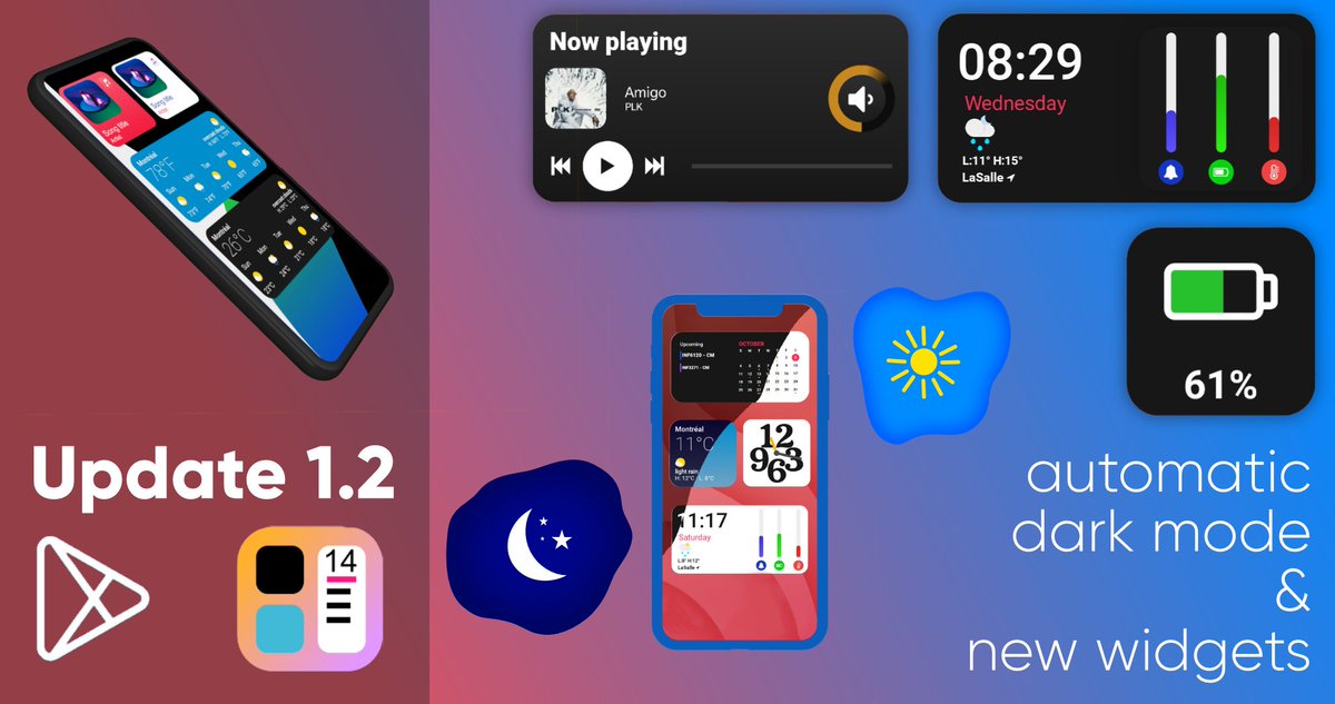 thetechwolf270's tweet photo. Update 1.2 is rolling out now!
*Automatic Dark/Light mode
*17 new widgets
Should be out in the Playstore soon, enjoy guys! (link in bio)
#kgwt #ios14widgets #widgets #Android https://t.co/AwjhR4tScw
