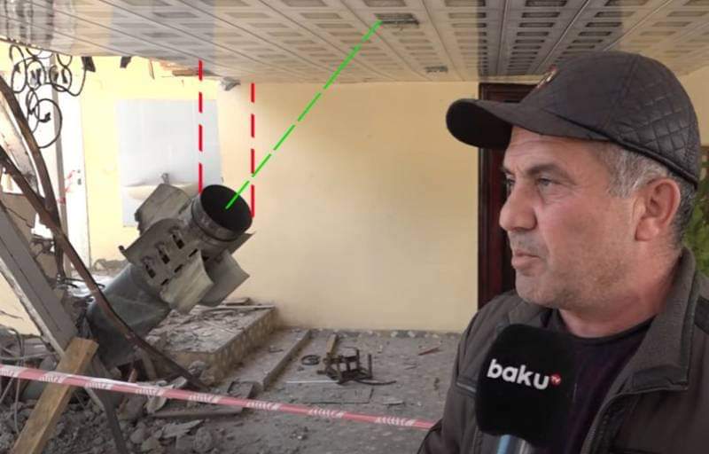 Kornelij's tweet photo. New installation from #Azerbajian Dramatic Forces. Fake #Armenian rocket "bombed" civilians https://t.co/VlLgNlYIZX