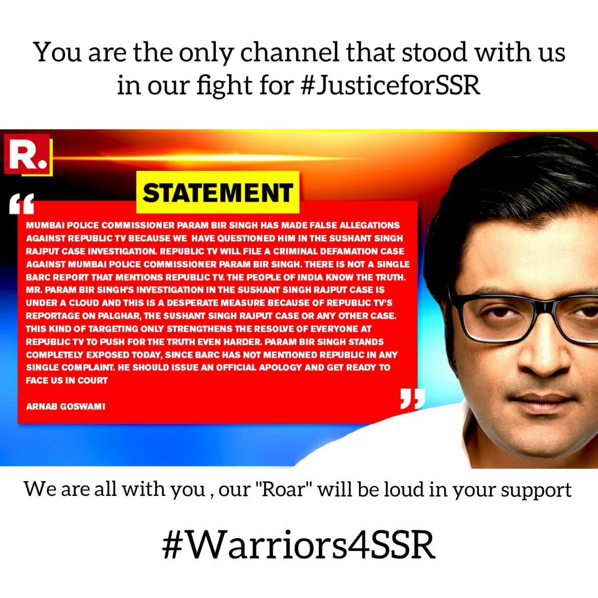 nilotpalm3's tweet photo. We stand with Arnab #RepublicFightsBack https://t.co/QDvd2HTpJZ