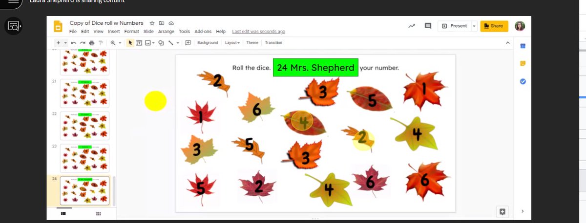 EsolGbe's tweet photo. Roll the dice and find the number as quick as you can! Mrs. Shepherd is having some math fun with her kindergarteners in Google Slides! @GbeKindergarten @gbefcps @LauraRShepherd https://t.co/bnqDYdKBDf
