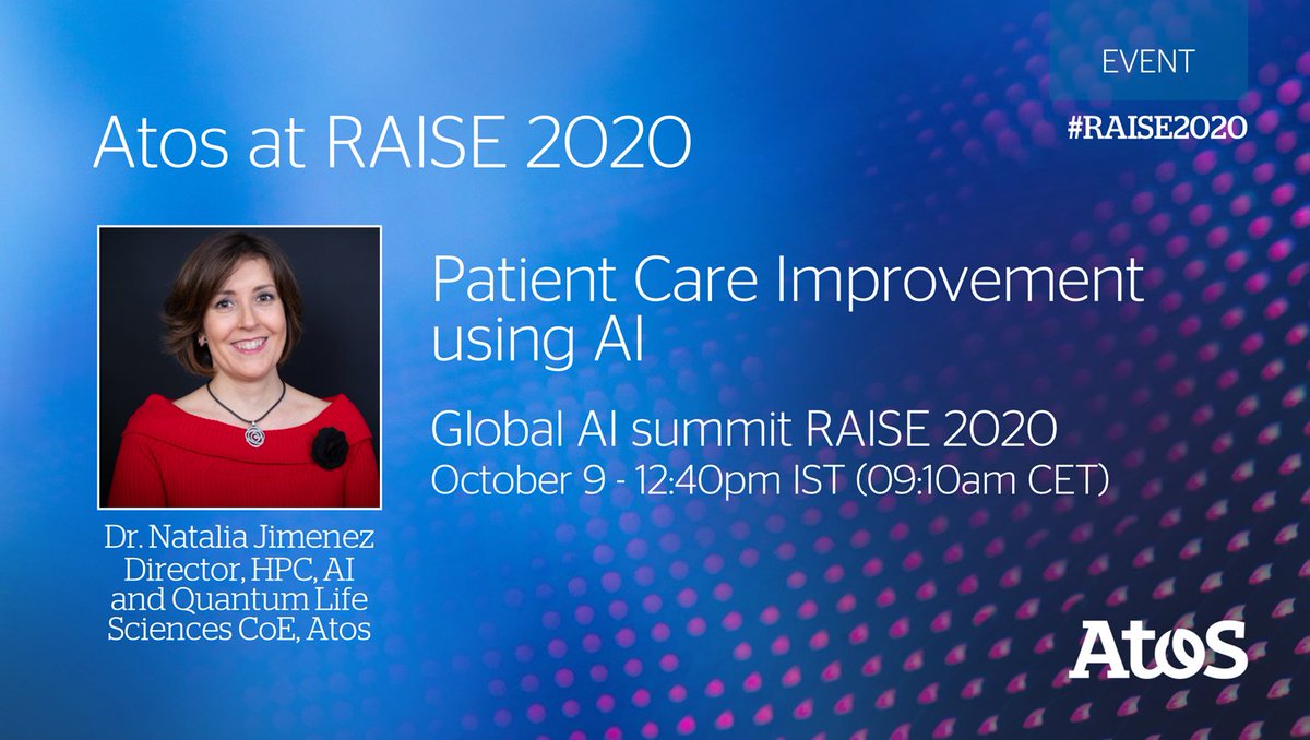 Dr. Natalia Jimenez will be speaking tomorrow at the global #AI summit RAISE 2020, hosted by India's Ministry of Electronics and Information Technology, to discuss how Patient Care can be improved using AI. 

Find out more and watch live: okt.to/4XgGe2