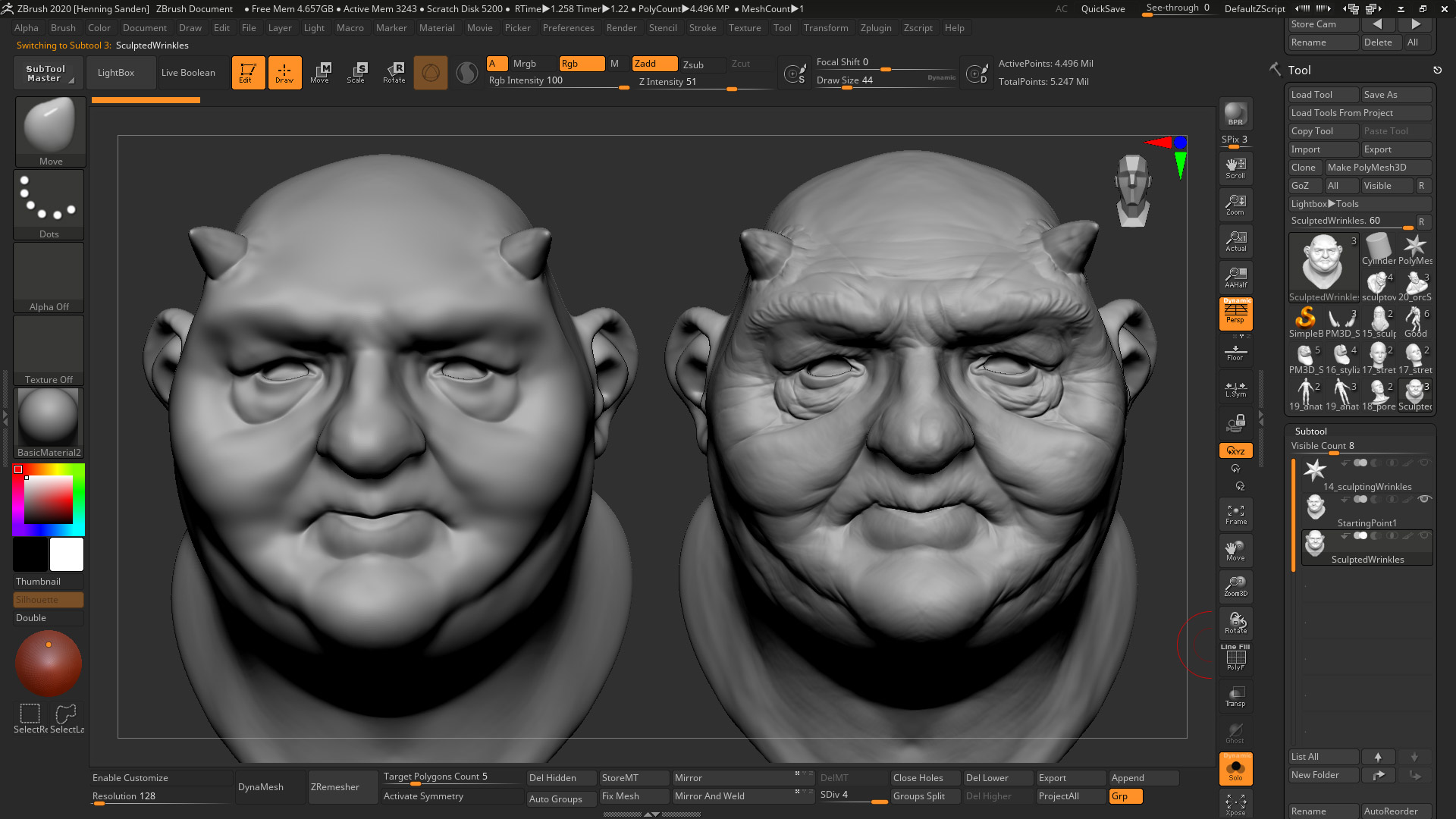 Henning Sanden on X: 2/ Mid Frequency is often overlooked and it makes  your sculpts look life-less. Everyone understands big shapes, and fine  details but mid frequency is a lot harder. Mid-frequency