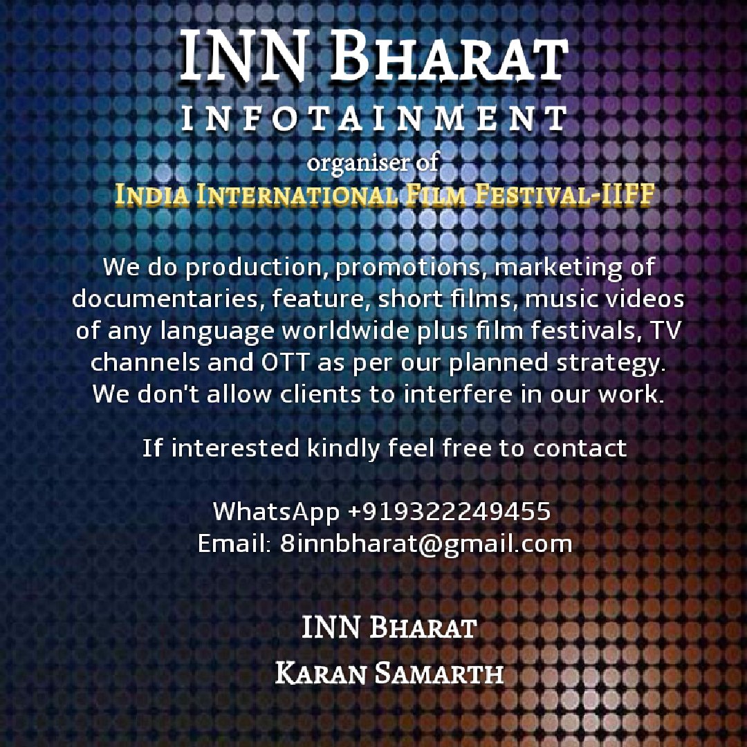 karan_samarth's tweet photo. 📽INN Bharat would like to extend our extraordinary services to the Film Industry https://t.co/QcFk3apfm5