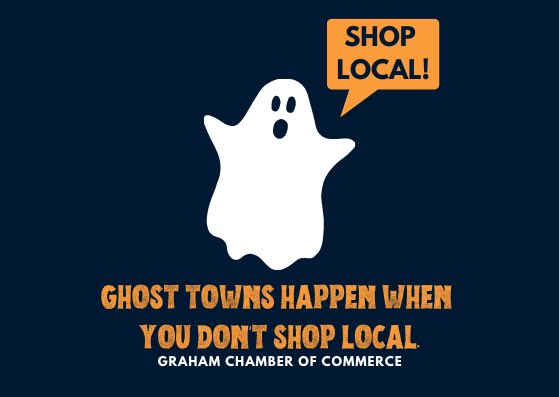 GrahamChamber's tweet photo. Things are pretty spooky right now, but don’t let it stop you from shopping local! 🧡 https://t.co/rh6Oj5DC6E