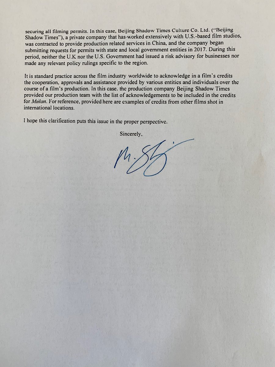MPIainDS's tweet photo. Disney's corporate policy does not appear to care about the human rights issues affecting the #Uighurs. It seems human rights come second to the corporate policy of not upsetting China. (2/2) https://t.co/3wXVQLuVOf